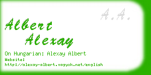 albert alexay business card